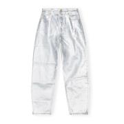 Ganni Vit Foil Stary Jeans White, Dam