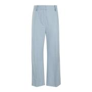 Ganni Melange Cropped Byxor Blue, Dam