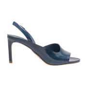 DEL Carlo Blå Jeans Stilett Sandaler - Asymmetrisk Design Blue, Dam