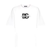 Dolce & Gabbana Logo Print Bomull T-shirts och Polos White, Herr