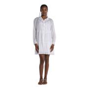 Ba&Sh Vit Voile Skjorta Miniklänning White, Dam