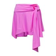 The Attico Rosa Asymmetrisk Wrap Kjol Rynkad O-ring Pink, Dam