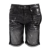 Xagon Man Vintage Denim Shorts Black, Herr