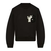 MM6 Maison Margiela Sweatshirt med Patch Black, Dam