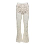 Twinset Wide Trousers White, Dam