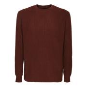 Dell'oglio Brun Stickat Rundhals Pullover Aw23 Brown, Herr