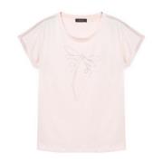 Elena Mirò Bomull T-shirt med Applikationer Pink, Dam
