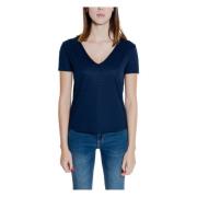Jacqueline de Yong Glitter V-Neck T-shirt Vår/Sommar Kollektion Blue, ...