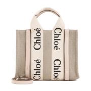 Chloé Neutral Axelväska Woody Tote Beige, Dam