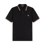 Fred Perry Original Polo med Dubbel Rand Black, Herr