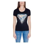 Guess Leo Triangle T-shirt Höst/Vinter Kollektion Black, Dam