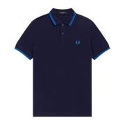 Fred Perry Slim Fit Twin Tipped Polo Blue, Herr