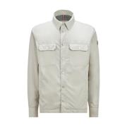 Moncler Ljus Beige Piz Overshirt Jacka Beige, Herr