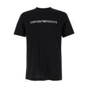 Emporio Armani Svarta T-shirts och Polos Basic Bomull Black, Herr