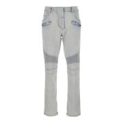 Balmain Biker Denim Byxor Blå Tvätt Blue, Herr