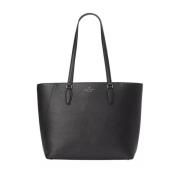 Kate Spade Raffinerad korn tote väska svart Black, Dam