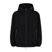 Emporio Armani Svart Logotyp Bokstav Blouson Jacka Black, Herr