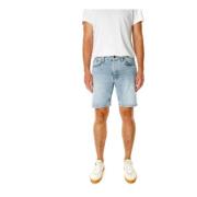 Nudie Jeans Denim Shorts Regular Fit Five-Pocket Style Blue, Herr