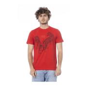 Cavalli Class Röd Logo Bomull Crewneck T-shirt Red, Herr