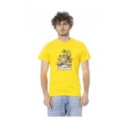 Cavalli Class Gul Logo T-shirt Korta ärmar Rund Hals Yellow, Herr