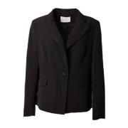 Amélie & Amélie Elegant Lisianthus Svart Blazer Black, Dam