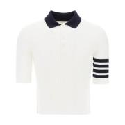 Thom Browne Klassisk Polo Shirt för Män White, Herr