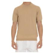 Tagliatore Bomullstickad T-shirt och Polo Beige Beige, Herr