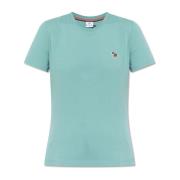 PS By Paul Smith T-shirt med en lapp Blue, Dam