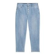 Oltre Boyfit-Jeans med Smyckeknappar Blue, Dam