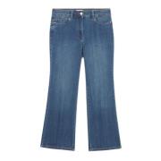 Oltre Flared Jeans med Juvelknapp Blue, Dam