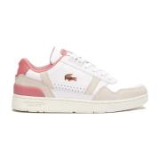 Lacoste 'T-clip' Dam Sneaker - Vit Rosa Multicolor, Dam