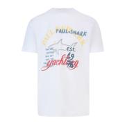 Paul & Shark Herr T-shirt med tryck White, Herr