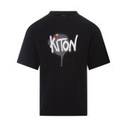 Kiton Svart Graffiti-Style T-shirt Black, Herr