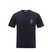 JW Anderson Marinblå JW Ankare Logga T-Shirt Blue, Herr