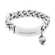 Alexander McQueen Metall Skull Detalj Armband Gray, Herr