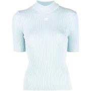 Courrèges Stickad Jumper Sweater Blue, Dam