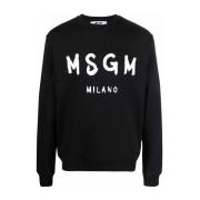 Msgm Svart Sweatshirt Herrmode Black, Herr