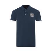 Aquascutum Bomullspolo med kontrastlogo Blue, Herr