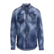 Dsquared2 Denim Western Skjorta Blue, Herr