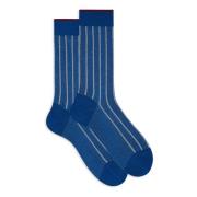Gallo Prussian Blue Twin-Rib Cotton Socks Multicolor, Herr