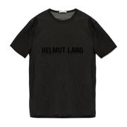Helmut Lang Genomskinlig T-shirt med Logo Black, Herr