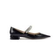 Jimmy Choo Svarta Kristalldekorerade Platta Skor Black, Dam