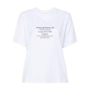 Victoria Beckham Logo Print Rund Hals T-shirt White, Dam