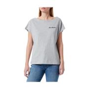 Love Moschino Broderad Hjärt-T-shirt Gray, Dam