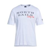 North Sails Vit Bomull Logo Print T-shirt White, Herr