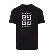 Givenchy Svart T-shirt med 4G Stars Black, Herr