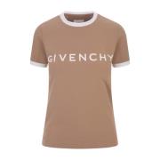 Givenchy Brun Archetype T-shirt med Signaturtryck Brown, Dam