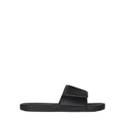 Givenchy Svarta Slide Platta Sandaler Black, Herr