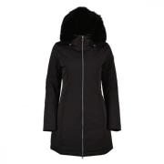 Colmar Lång Parka med Pälskant Black, Dam