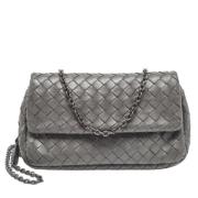 Bottega Veneta Vintage Pre-owned Laeder crossbodyvskor Gray, Dam